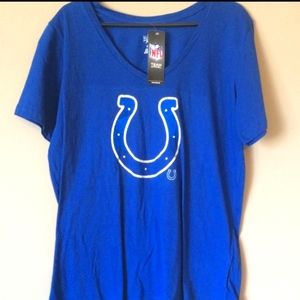 Colts v neck XXL tshirt short sleeve football NWT blue and white fitted top m